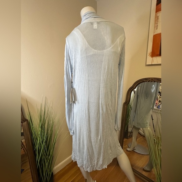 Kerisma Knee Length Blue Open Cardigan Medium - Picture 3 of 6